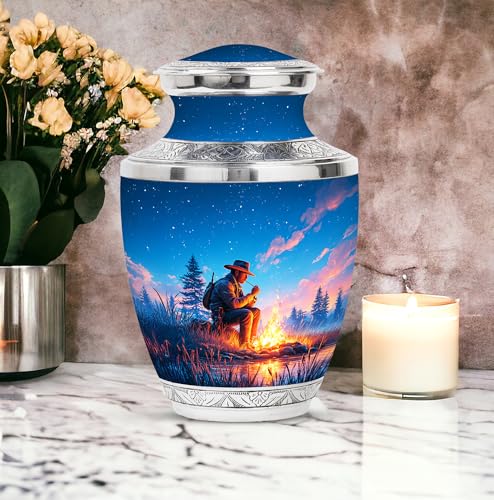 Image of Cowboys Urn Memorial Keepsakes for Ashes 1 Large & 2 Small | Cremation Urns for Adult Men & Women, Funeral Urns for Mom & Dad