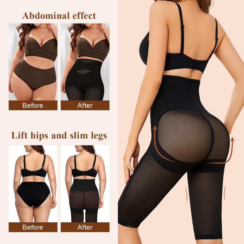 SIMIYA Shapewear Tummy Control Body Shaper for Women Compression High Waisted Trainer Thigh Slimmer Butt Lifting Shapewear4