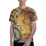 Perfette per qualsiasi attività: queste magliette a maniche corte con stampa di bussola e vecchia mappa del mondo sono ideali sia per l'ufficio che per la palestra. La lunghezza moderata e la vestibilità ampia offrono un look comodo ed elegante, adatto per qualsiasi attività naturale