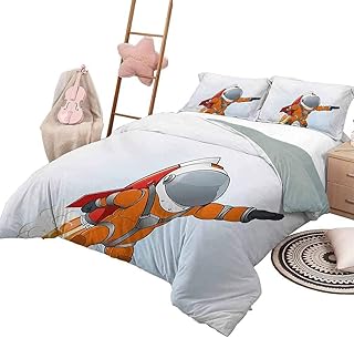 Kołdra Zestaw pościeli Fantazyjna kołdra ze wzorem Obca planeta z księżycem Ziemi i górami Fantasy Sci Fi Galactic Future Cosmos Art Multi