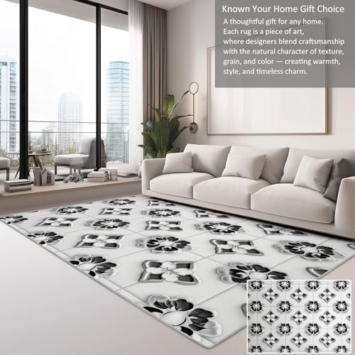 Tapis de salon 160 x 230 cm design géométrique moderne trèfle doux - 4