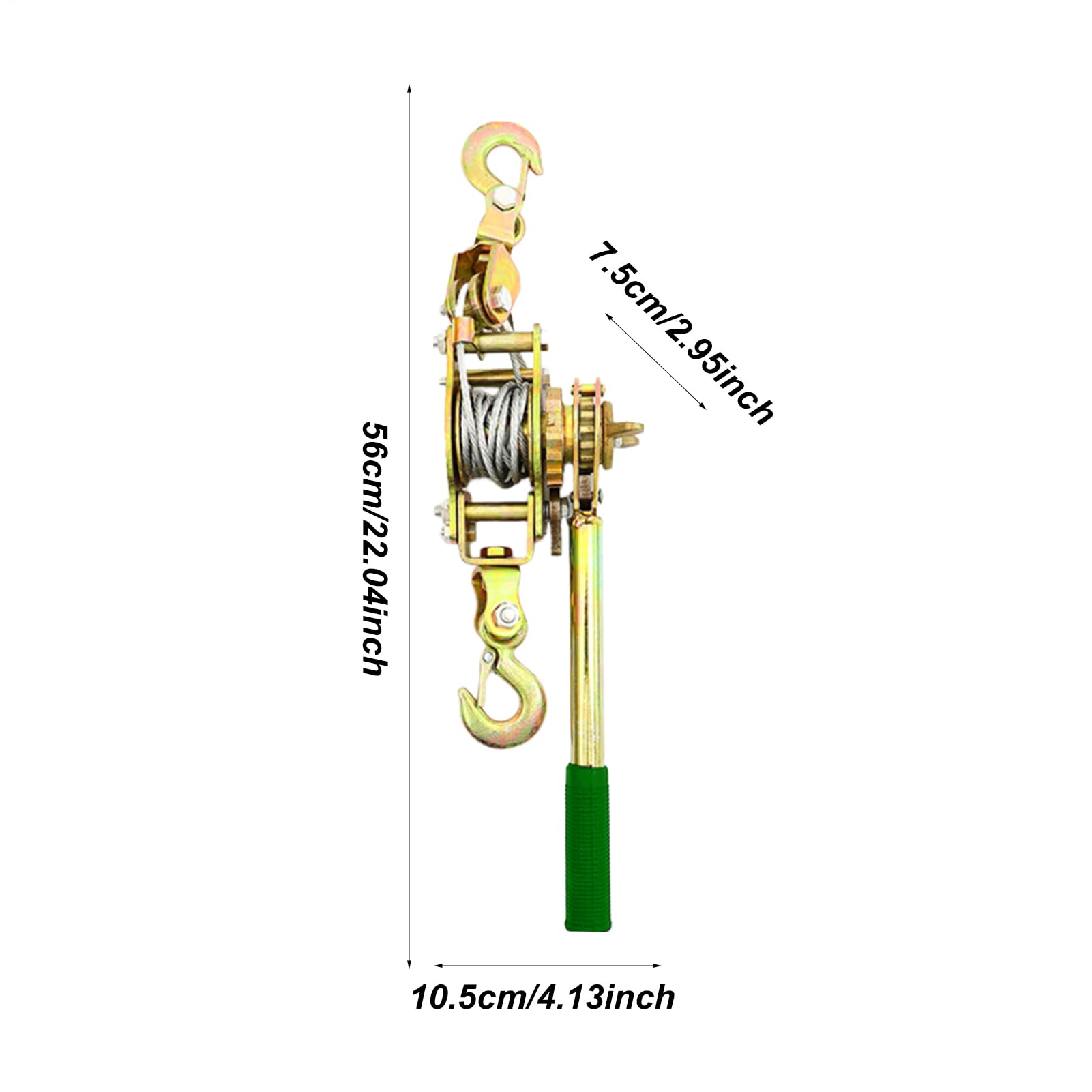 Tensor de cuerda para cordón, de elevación de trinquete con polea | tensor de trinquete con engranajes reforzados y de tensión manual, para vallas agrícolas, automotrices y maquinaria