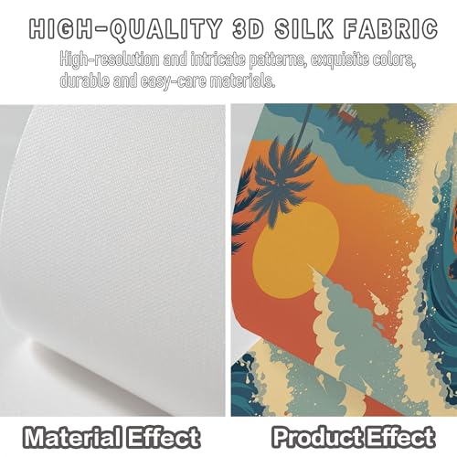Papier peint panoramique coucher de soleil vagues surfeurs 350x256 cm bleu - 8