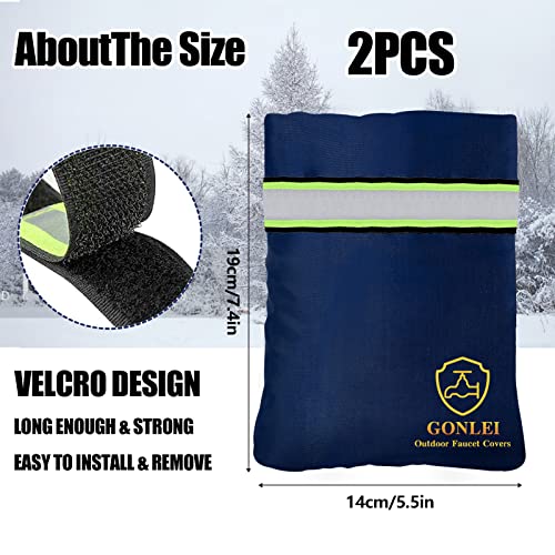 Gonlei 2Pack 5.5"W X 7.4"H Outdoor Faucet Cover Winter Faucet Bib Cover Hose Insulation Cover Cold Weather External Faucet Cover External Faucet Socks Winter Faucet Cover Anti-Freezing Protection #TOP1