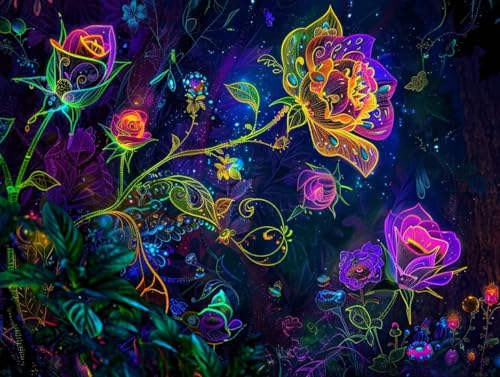 Diamond painting fleurs XXL : fini le stress grâce au kit peinture diamant 5D 90x120