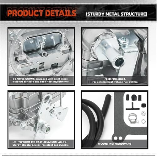 Carburateur 650 CFM pour 1905 AVS2 bride square bore et starter manuel de rechange - 5