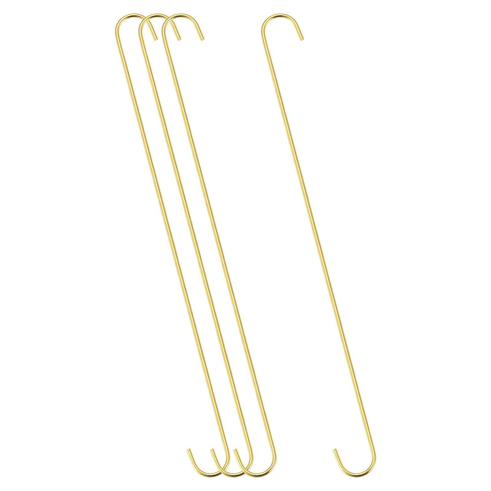 sourcing map 4Pcs S Suspendu crochet 500mm Extra Long Acier Doré