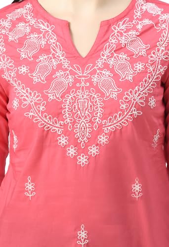 Image of QAZMI Women's Cotton Straight Embroidered Kurti