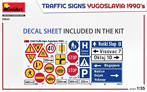 Miniart 1:35 - Traffic Signs Yugoslavia 1990's, Unpainted - Image 2