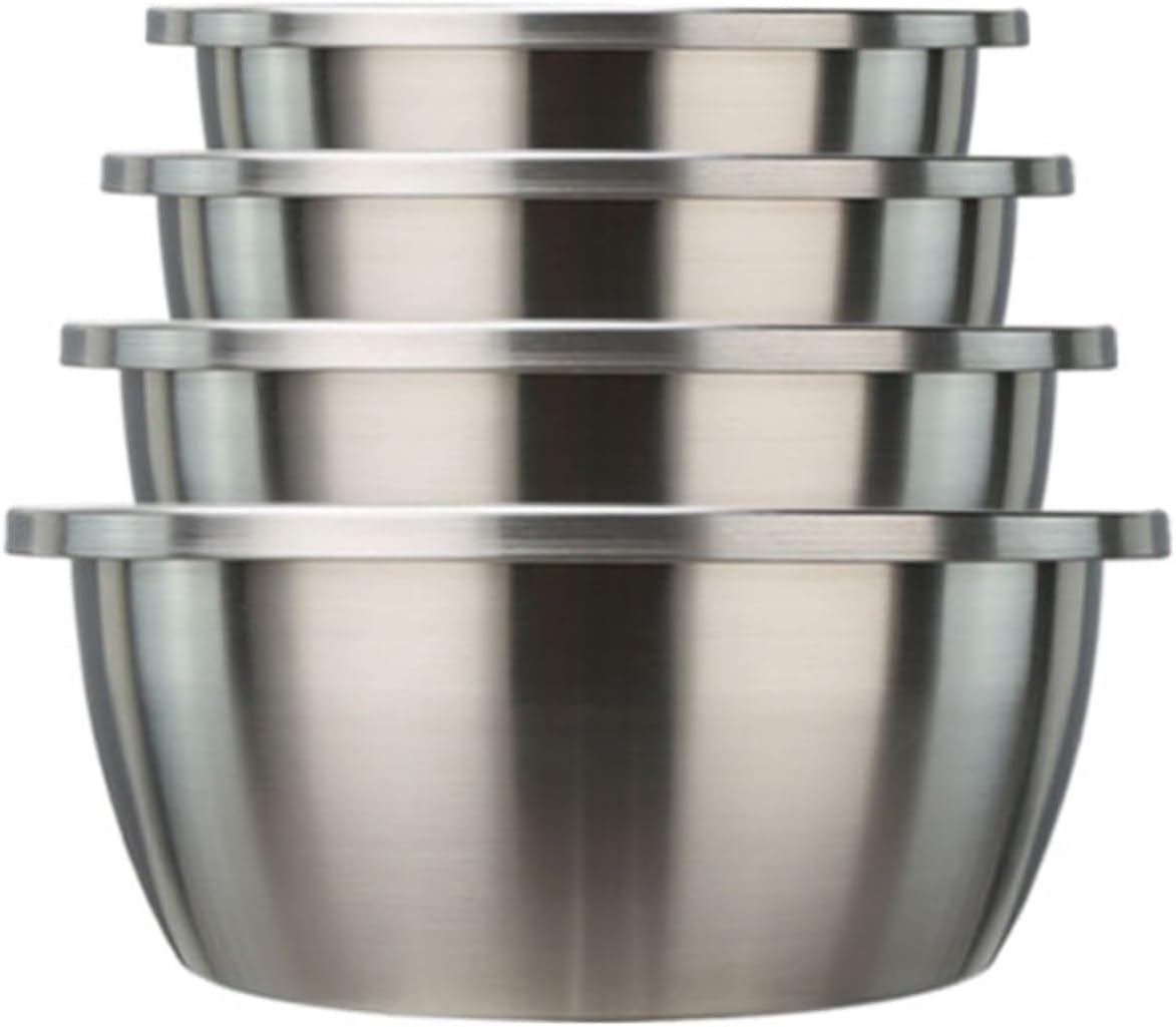 Cooking Baking Storage Bowls Pots and Bowls Fruit Bowls Mixing Bowls Salad Bowls Soup Bowls Stainless Steel Serving Trays 4-Piece Cookware