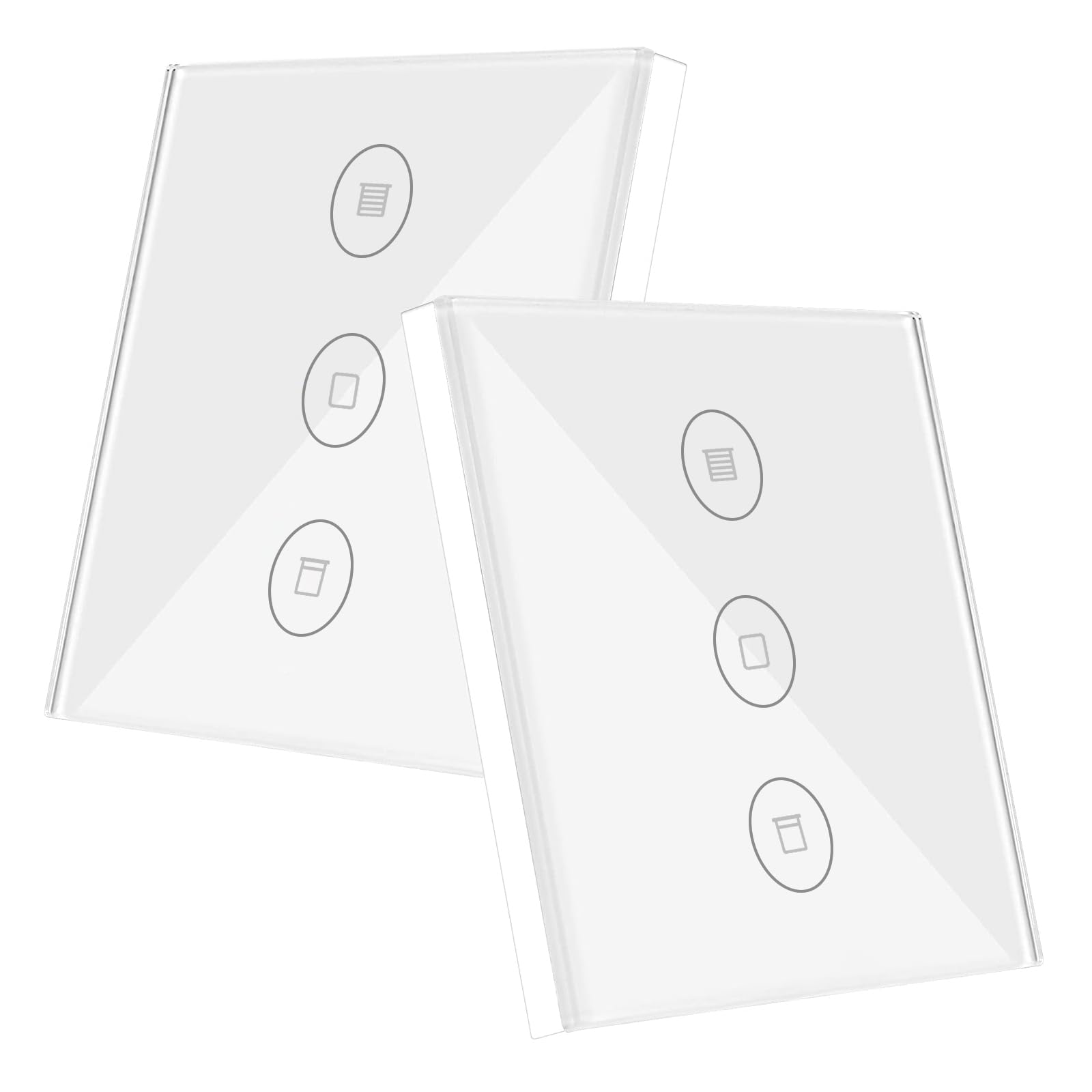 Lot de 2 interrupteurs intelligents pour volet roulant - Compatible avec Alexa/Google Home/Smart Life - Minuterie et contrôle vocal avec LED contrôlable - Conducteur zéro