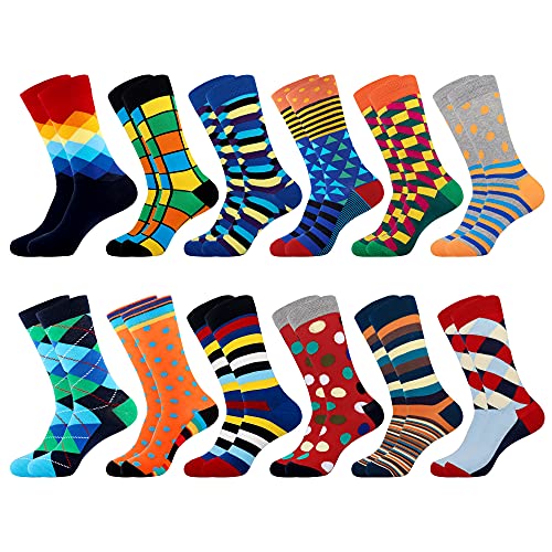 Merclix Chaussette Hommes Fantaisie, Chaussettes Colorées Coton, Amusantes Motifs, Chaussette Rigolotes Humour Personnalisé Ridicule Cadeaux pour Homme 43-46 Cover
