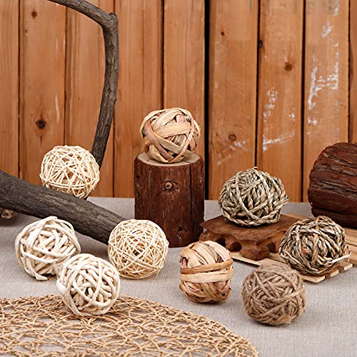 RABBITP 9 Pcs Rabbit Chew Toys for Treat and TeethNatural Grass Willow Balls for Bunny, Rabbit, Hamster, Guinea Pig Pet… - Image 4