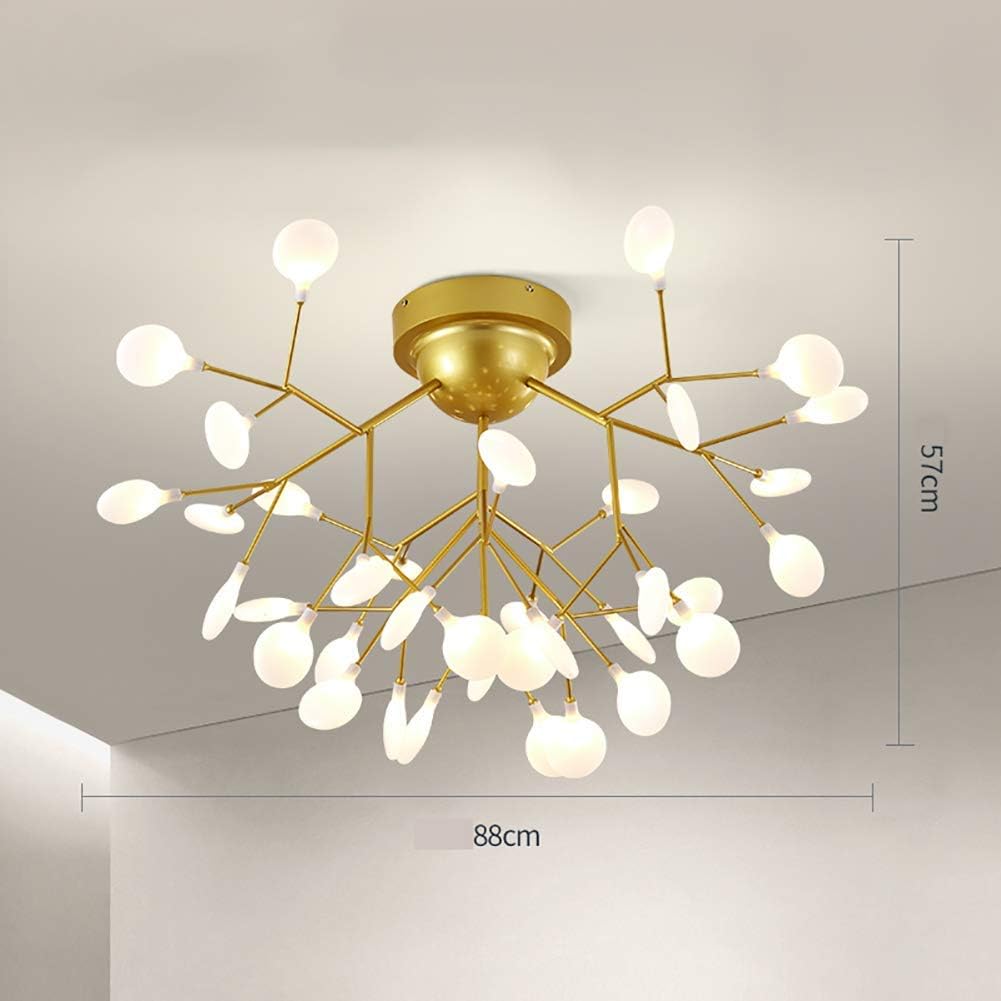 Contemporary Firework Chandelier Long Branch Pendant Lighting Led Light Acrylic Lampshade Ceiling Light Fixture for Living Room Bedroom Restaurant,White,36 Lights