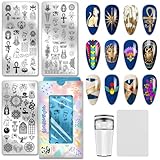 Matériel:en acier inoxydable, robuste et durable, pas facile à endommager, peut être réutilisé plusieurs fois, Nos pochoirs nail art sont scellés individuellement avec un film protecteur pour éviter les rayures et les dommages pendant le transport