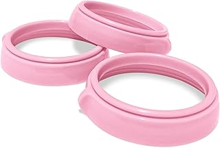 Baby Bottle Collar Rings for Comotomo Baby Bottles | Compatible with 5 Ounce and 8 Ounce Comotomo Baby Bottle | Replacement Bottle Collar, 3 Pack (Pink)