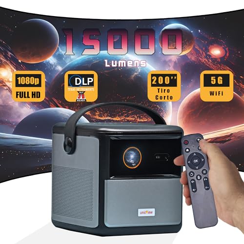 Proyector 4K, Proyector DLP LED con Android, 4K soportado FHD Nativo, Cine en Casa 300', Dolby...