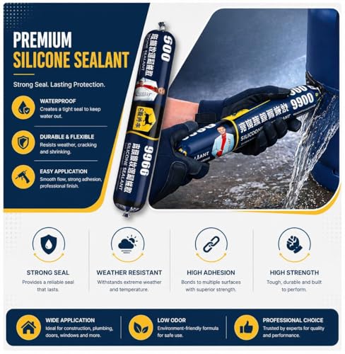 Image of Waterproof Silicone Sealant Adhesive for Roof & Leakage Repair | Weather Resistant | For Concrete, Metal, Steel, Aluminum, Tiles & Water Tank | Flexible & Paintable (pack of 1)