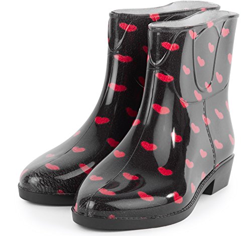 Ladeheid Kurze Gummistiefel Damen Elegant Regenstiefel Damen mit Muster LAZT201802 (Muster-13, 38 EU)