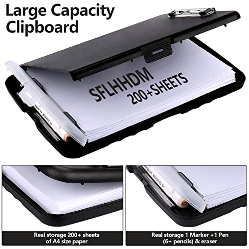 SFLHHDM Clipboard with Storage for Office Supplies Clip Boards 8.5x11 with Storage for Nurse, Side Open Nurse Clipboards Foldable Storage Clipboard, Plastic Clipboards with Low Pro image 5