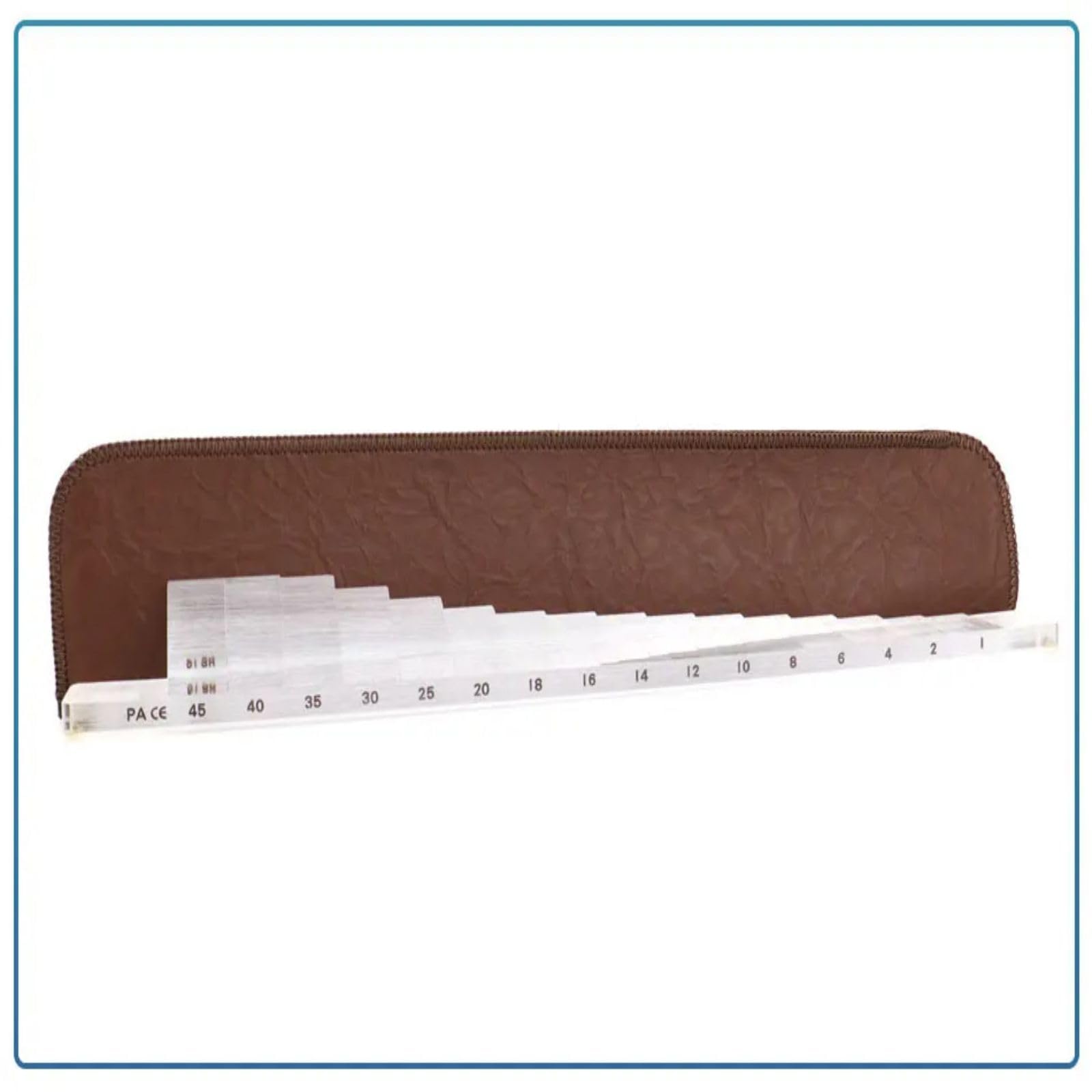 Equipo óptico oftálmico horizontal 16 tiras prismáticas kit de protección ocular con bolsa de piel para pruebas de hospital y centro de optometría