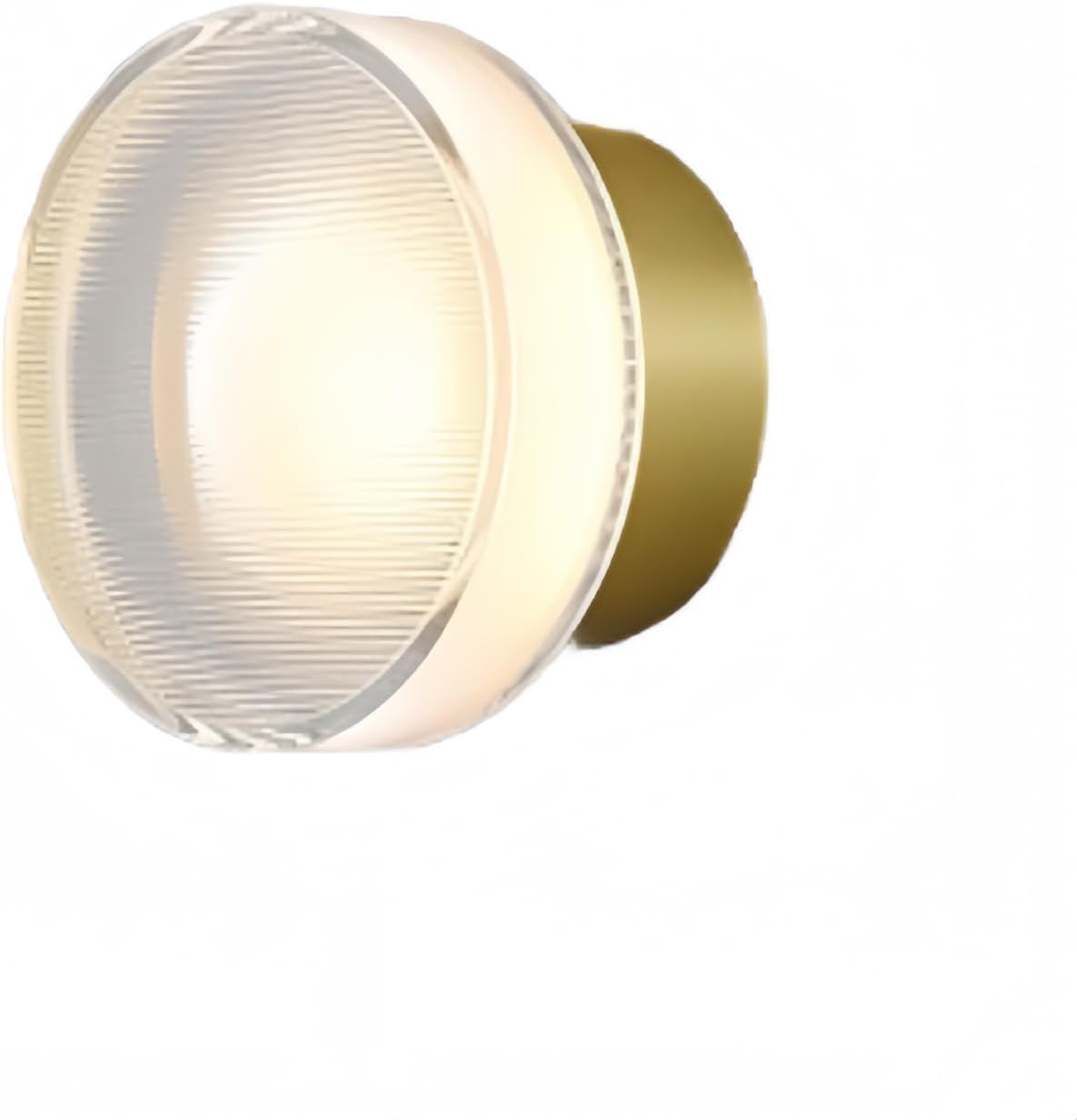 Minimalist Round Wall Light Modern Simple Design,Thick Glass Shade LED Fixture,Minimalist Round Wall Lamp for Bathroom Vanity, Bedroom Bedside, Living Room (C Model Golden Base)