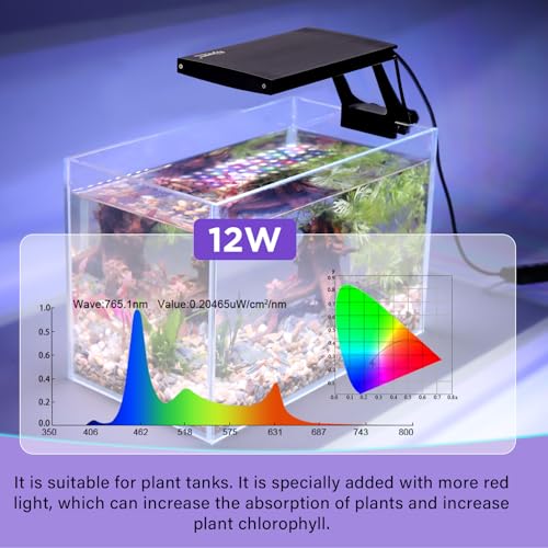 Image of hygger Clip On 24 /7 Lighting Aquarium LED Light,Sunrise-Daylight-Moonlight and DIY Mode, Adjustable Timer /Brightness Fish Tank Light with 7 Colors for Planted Tank (12W for 7~10in Tank)