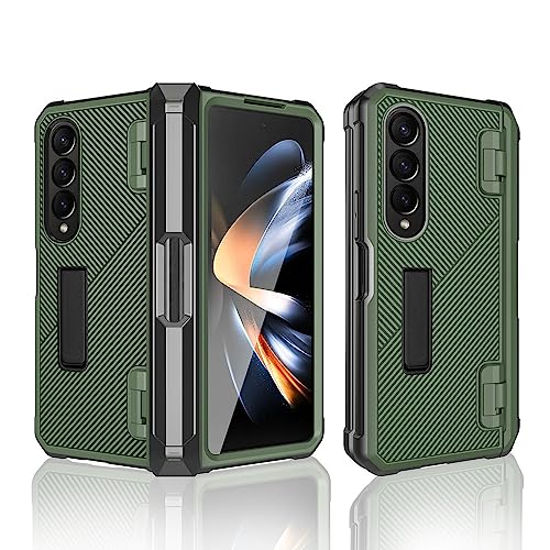 Housse Samsung Galaxy Z Fold 4 armure premium verte protecteur écran et béquille