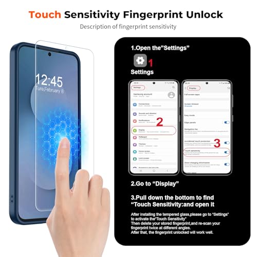 Image of SUPFINE Magnetic for Samsung Galaxy S25 FE Case with Screen Protector, (Built-in Magnets) (Military Grade Drop Protection) Slim Translucent Shockproof Phone Case,Sapphire Blue