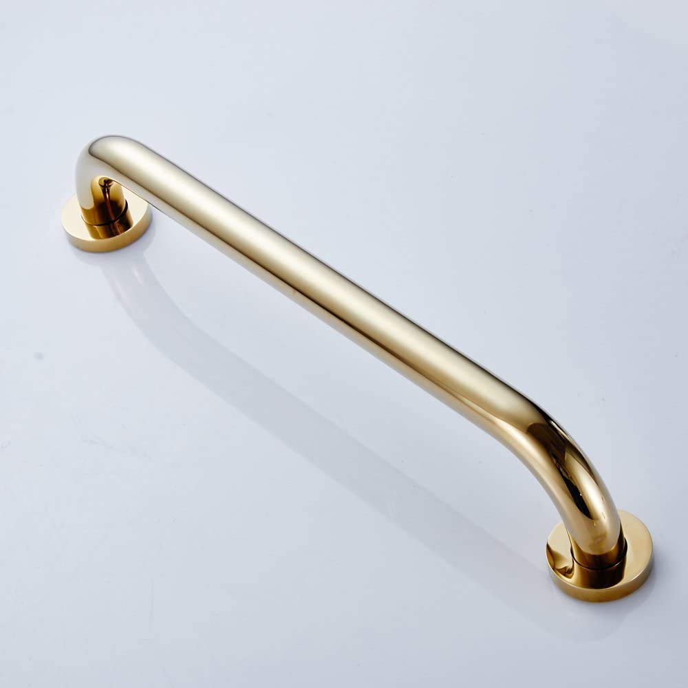 700Brass 24-Inch Grab Bar Safety Handrail, Polished Gold, Heavy-Duty Construction Armrest, Bathroom Shower Bathtub Support for Hotel/Motel/Home