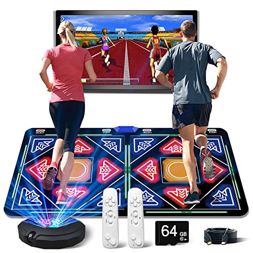 HSAHL HDMI Musical Electronic Dance Mats with HD Camera,64G Memory Card,It Features 635 Games and Hundreds of Songs,Double User Fitness Dance Pad Dancing Mat for Kids & Adults, Gift for Boys & Girls