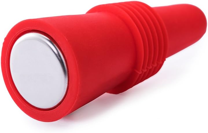 Chеареѕt 🛒 OHMAXHO Wine Stoppers (Set of 5), Silicone Wine Bottle stopper and Beverage Bottle Stoppers, Red