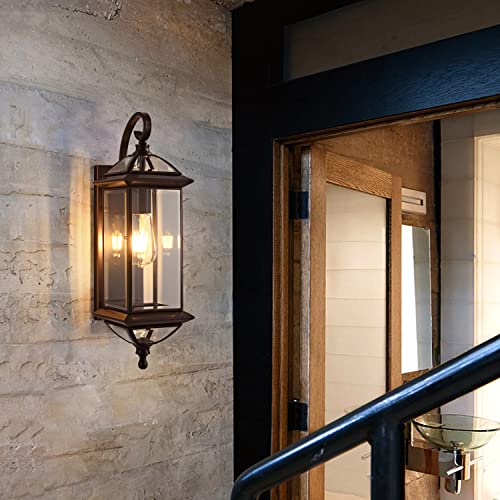 Milaii Copper Outdoor Wall Lights 20 Inch H Exterior Light Fixture Oil Rubbed Bronze Anti-Rust Wall Lantern Fixture Waterproof Wall Mount Porch Light For Garage Patio Doorway E26 Base Socket thumb #8