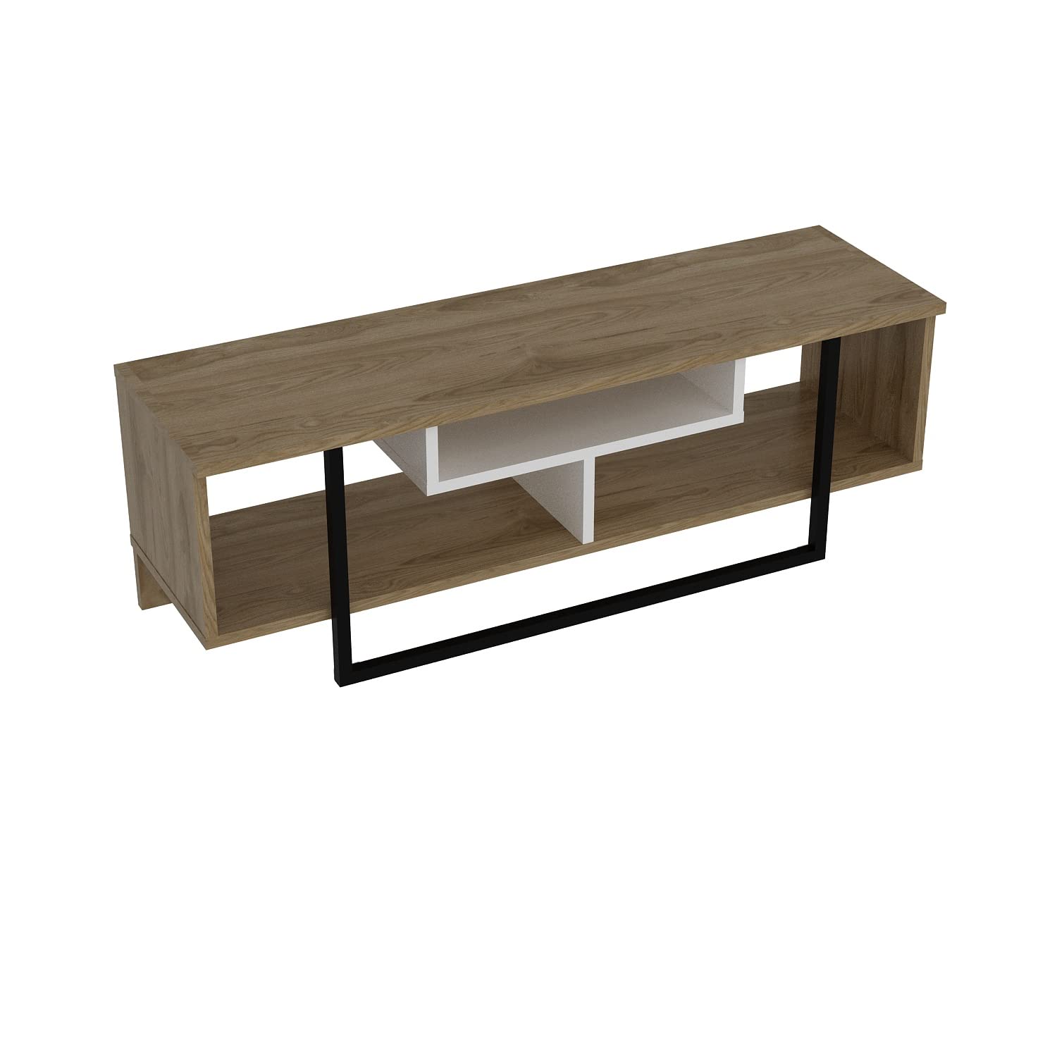 DECOROTIKA Asal Unit for 55-Inch TVs, 120 cm WIdth, Oud Pattern and Black and White