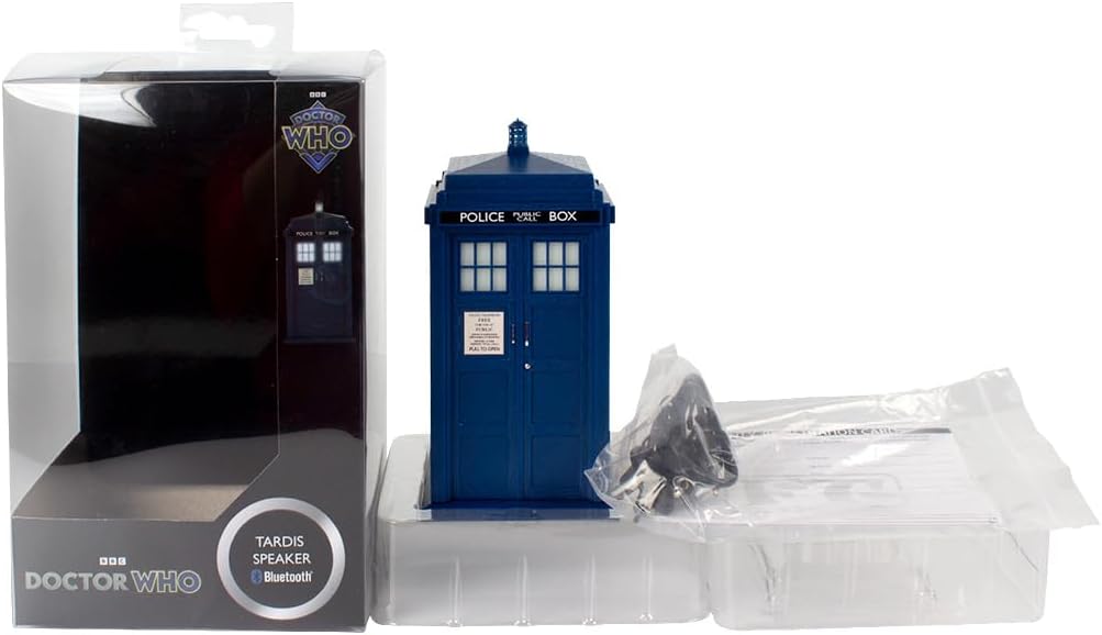 FAMETEK Doctor Who Tardis Bluetooth Speaker. Plays Music, Lights Up, Detailed Tardis Sounds Effects | Best Doctor Who Gifts. Doctor Who Collectibles
