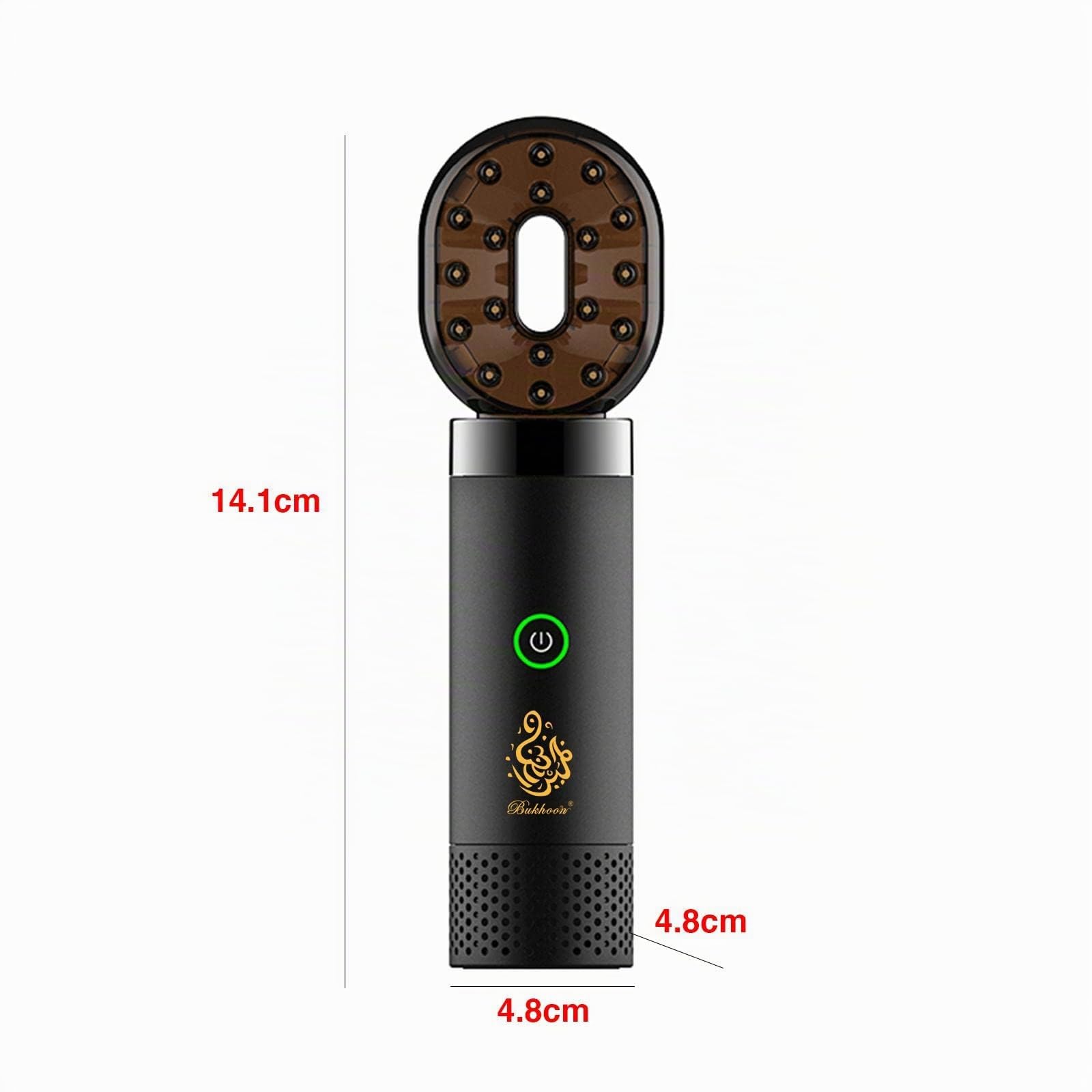 LOVIVER Brûleur d'encens électronique avec diffuseur d'arôme électrique avec peigne à cheveux Porte-encens arabe pour voiture domestique en plein air, noir