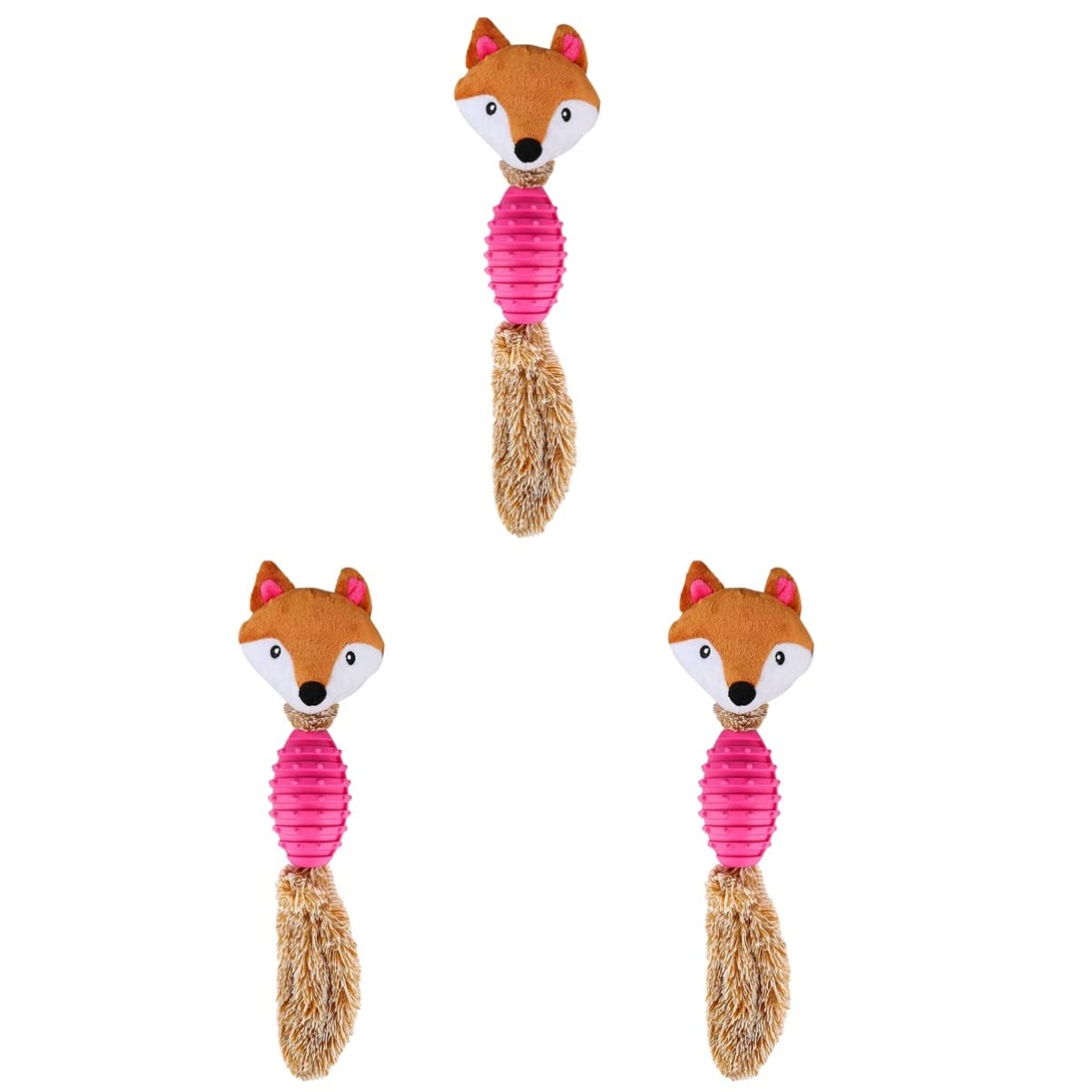 Mipcase Lot de 3 Peluches Couinantes Interactives à Mâcher pour Chiens de Petite Moyenne Et Taille pour La Dentition des Chiots Rouge
