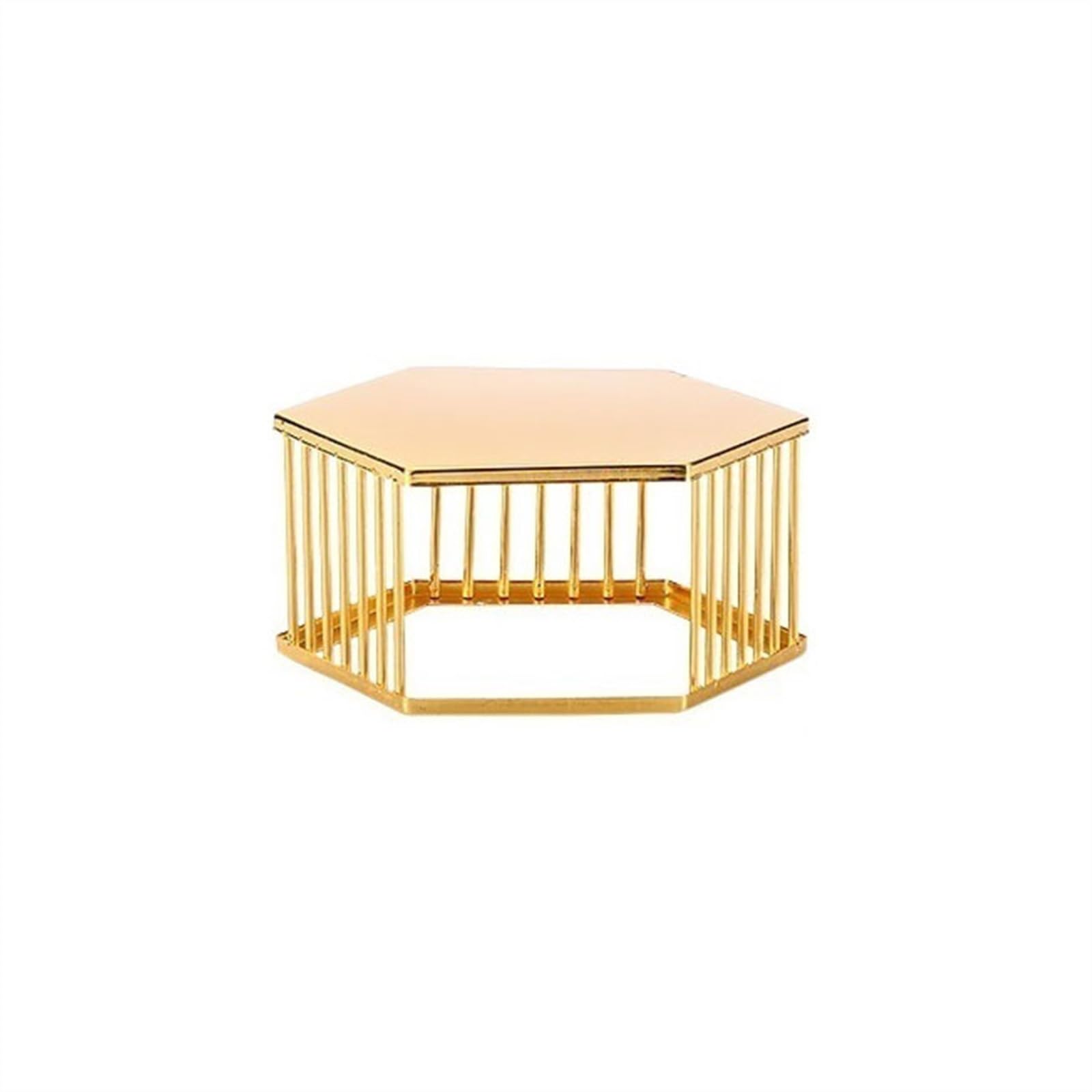 Bx9rE7tK3g Cake Stand Simple Hexagonal Cake Rack Afternoon Tea Dim Sum Iron High Leg Dessert Table Cake Display Stand(XS)