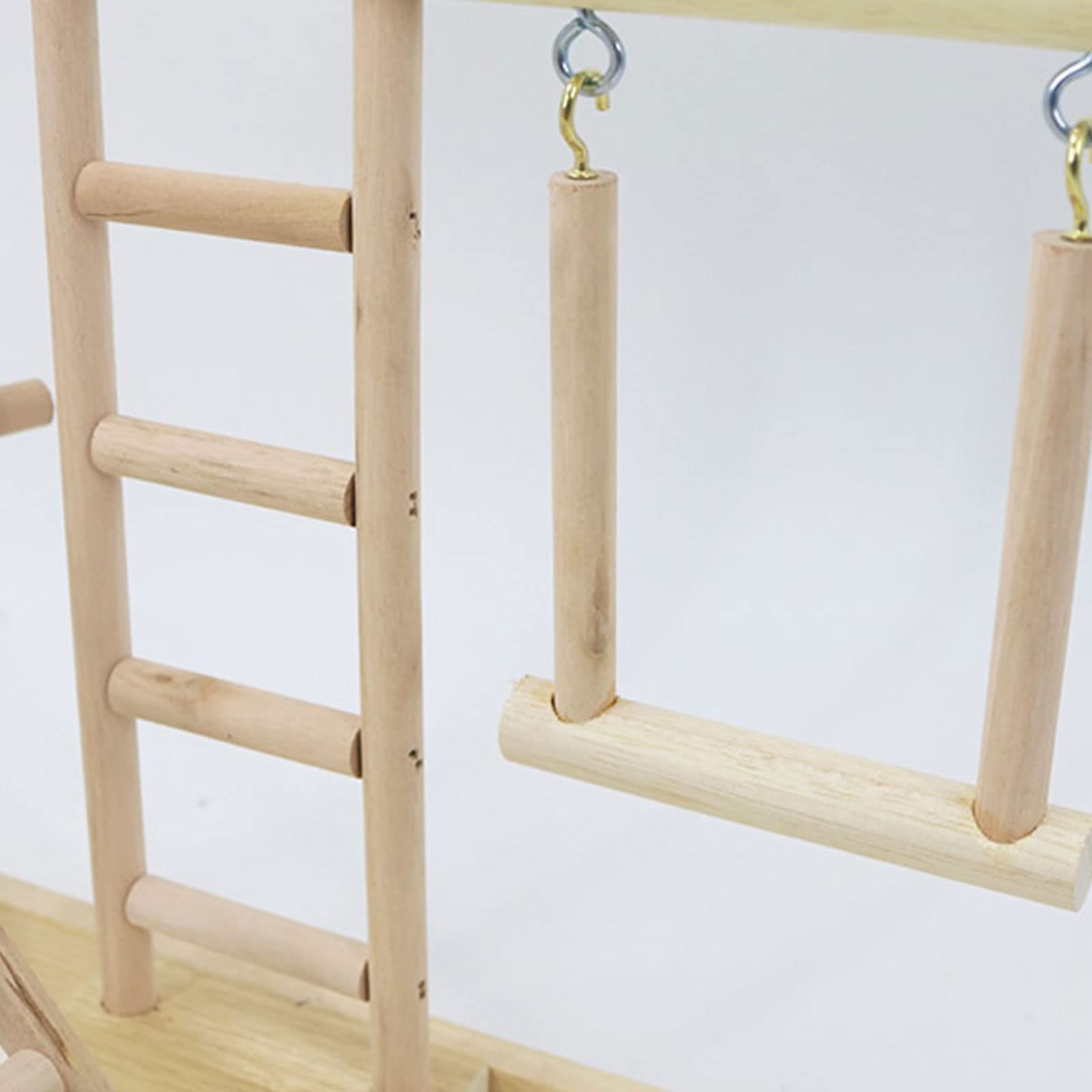 PANGBOER Lovebird Papageienkäfig, Sitzstange, Ständer, Brücke, Schaukel, Klettern, Trainingsleiter aus Holz, Spielzeug für Vögel, Kirmes, Vogelschaukeln für Nymphensittiche