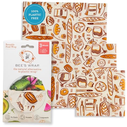 Emballage bio en cire d'abeille Bee's Wrap lot de 3 tailles S M L pour vos aliments