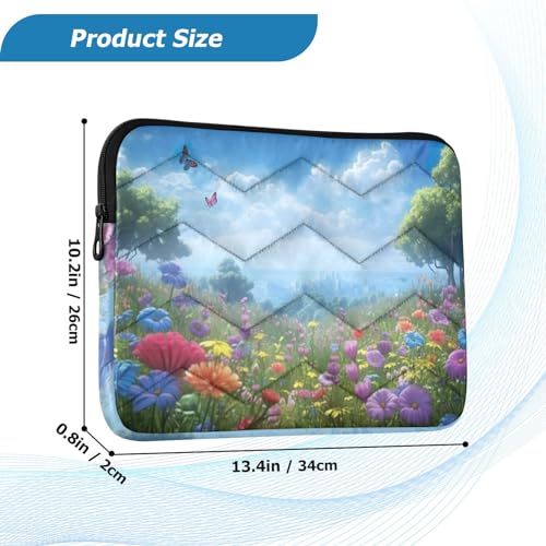 Funda para portátil 13-14 pulgadas con diseño de flores y mariposas miniatura 3