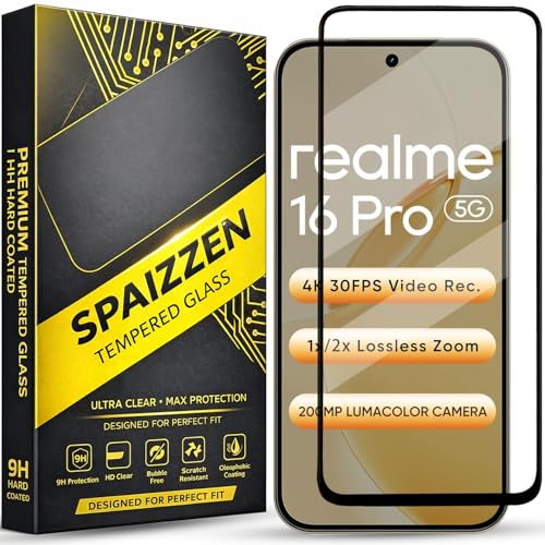 Image of Military-Grade Tempered Glass Screen Protector Compatible for Realme 16 Pro 5G / Realme 16 Pro with Edge to Edge Coverage and Easy Self Installation kit