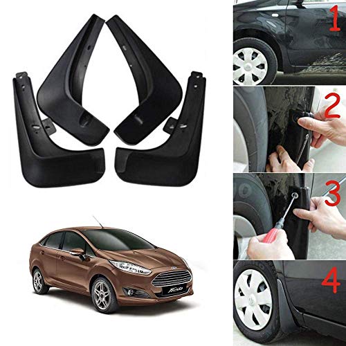 Image of Oshotto (O.E.M Fitting Cup Type) Mud Flap /Splash Guard Compatible with Ford Fiesta (Set of 4)