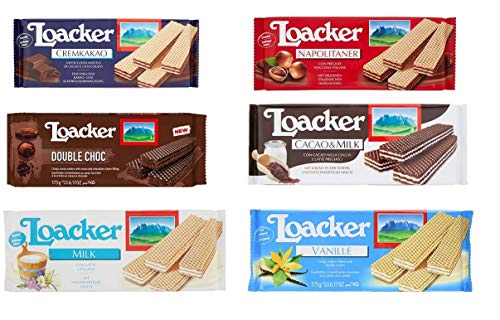 Paquete de prueba Loacker Oblea de galletas snack bizcochos 100% italianos (6 x 175 g)