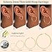 Gold Hoop Earrings Set for Women,14k Gold Plated Earrings Stack Hoops Hypoallergenic Thin Big Hoop Earrings for Women 14mm/20mm/30mm/40mm