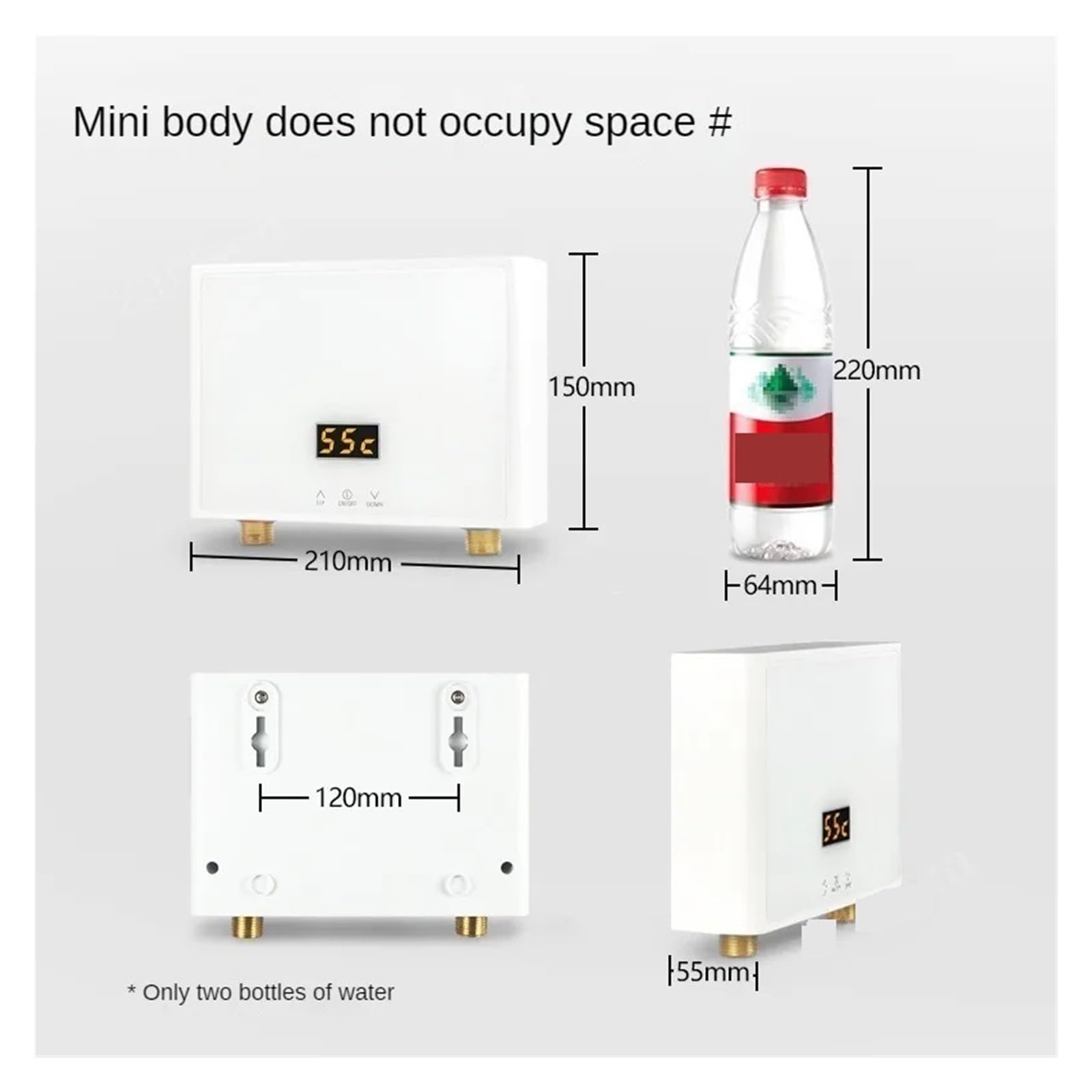 Calentador De Agua Eléctrico Instantáneo Sin Tanque, Con Panel Táctil, Control Remoto, Accesorio For Cocina Y Baño Fácil de usar(Nero,110 4000W)