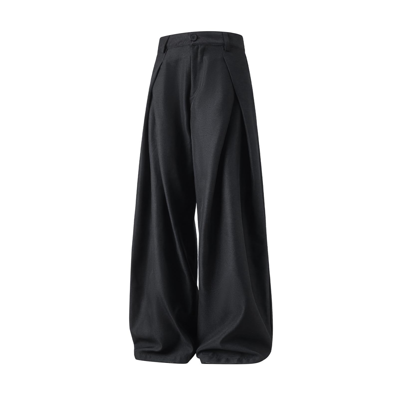 Générique Pantalon de Robe Homme Baggy Élégant Pantalon de Costume Élasticité Coupe Ample Jambe Large avec Plis et Poches à Utiliser pour Bureau Travail Serveur Commis