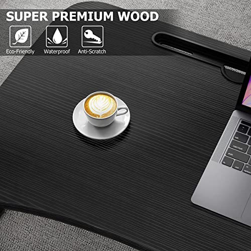 image for HAMITOR Laptop Bed Desk Lap Tray: Large Portable Foldable laptray Comp