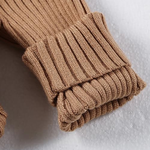 Boys Girls 2024 Winter Sweaters Oversized Turtleneck Long Sleeve Chunky Knitted Pullover High Neck Solid Tops3