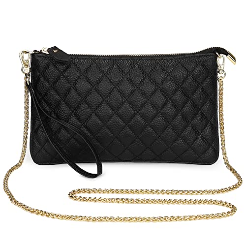 Image of Uromee Genuine Leather Wristlet Wallet Clutch Purses with Detachable Chain